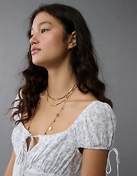 Minirobe à manches capes motif floral AE