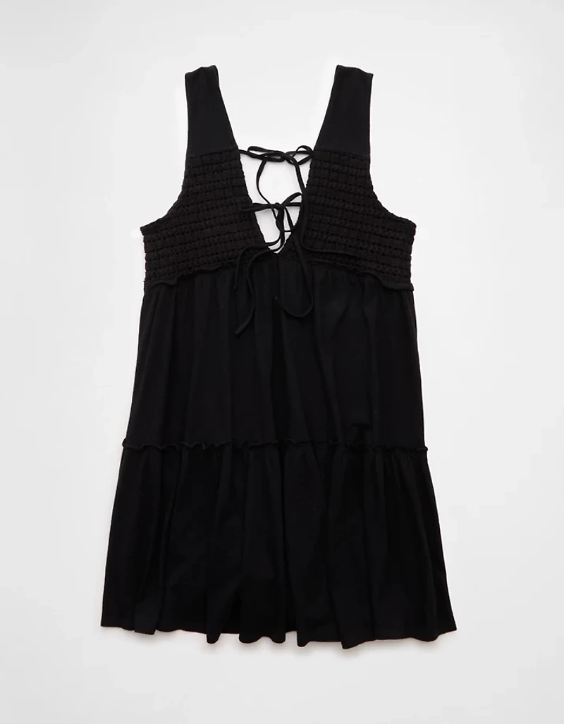 AE Sunchaser Knit V-Neck Crochet Mini Dress