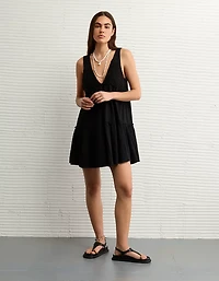 AE Sunchaser Knit V-Neck Crochet Mini Dress