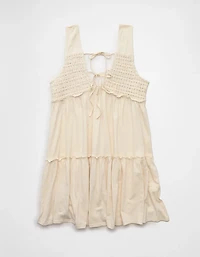 AE Sunchaser Knit V-Neck Crochet Mini Dress