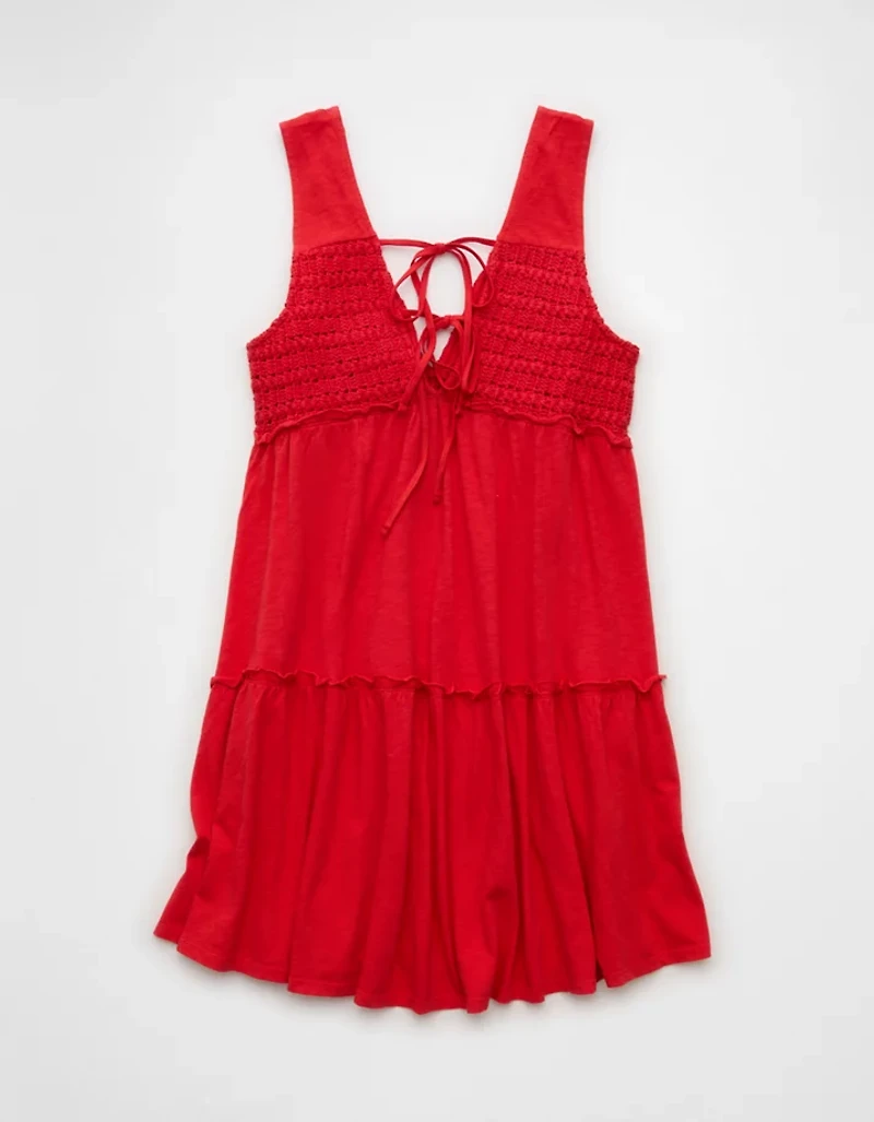 Minirobe au crochet en tricot à encolure V Vive le soleil AE