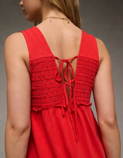 Minirobe au crochet en tricot à encolure V Vive le soleil AE