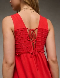 Minirobe au crochet en tricot à encolure V Vive le soleil AE