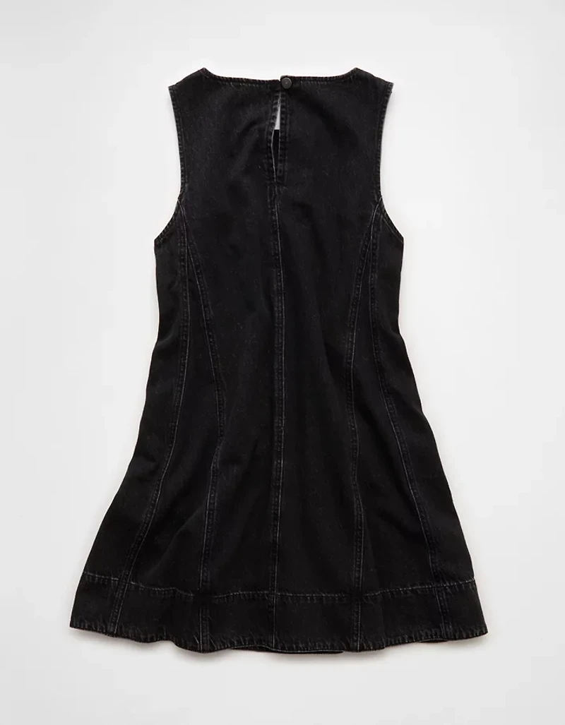 AE High Neck Denim Shift Dress