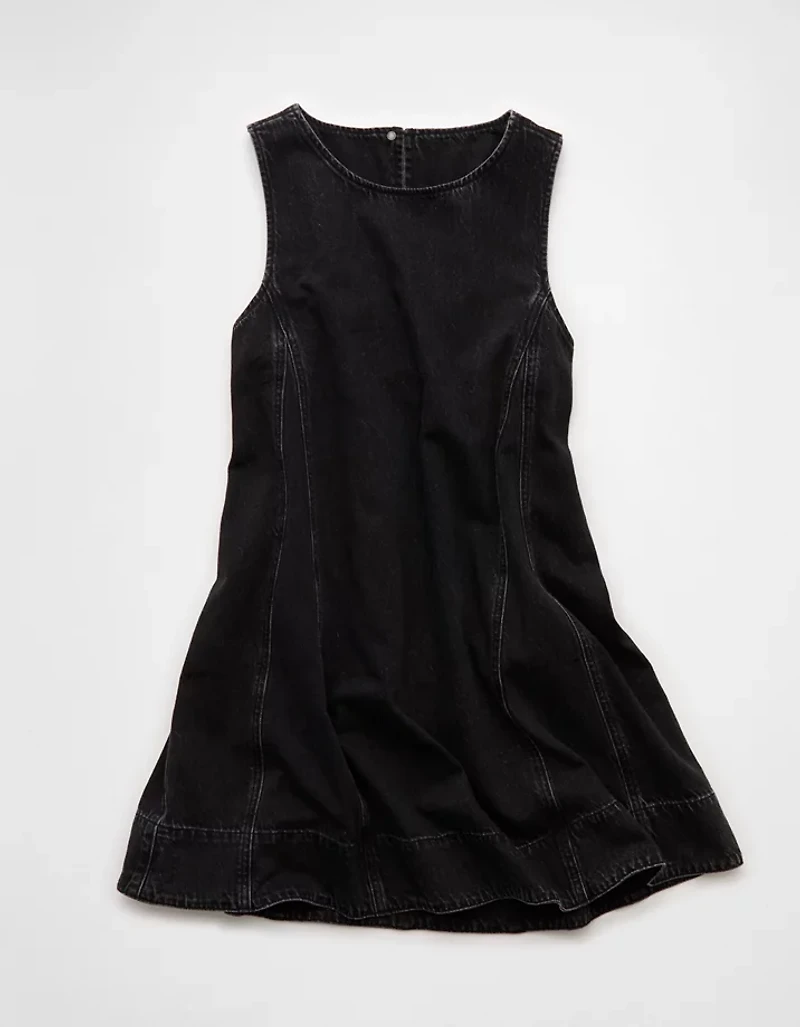 AE High Neck Denim Shift Dress