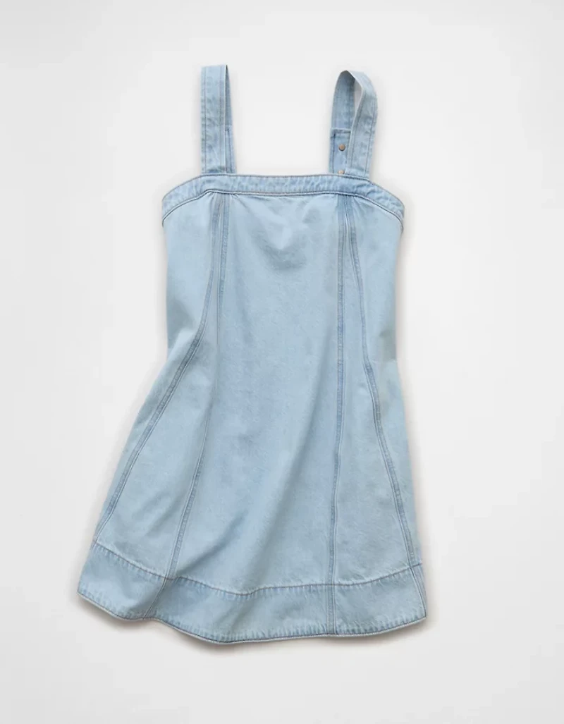 Robe tube en denim à encolure carrée AE