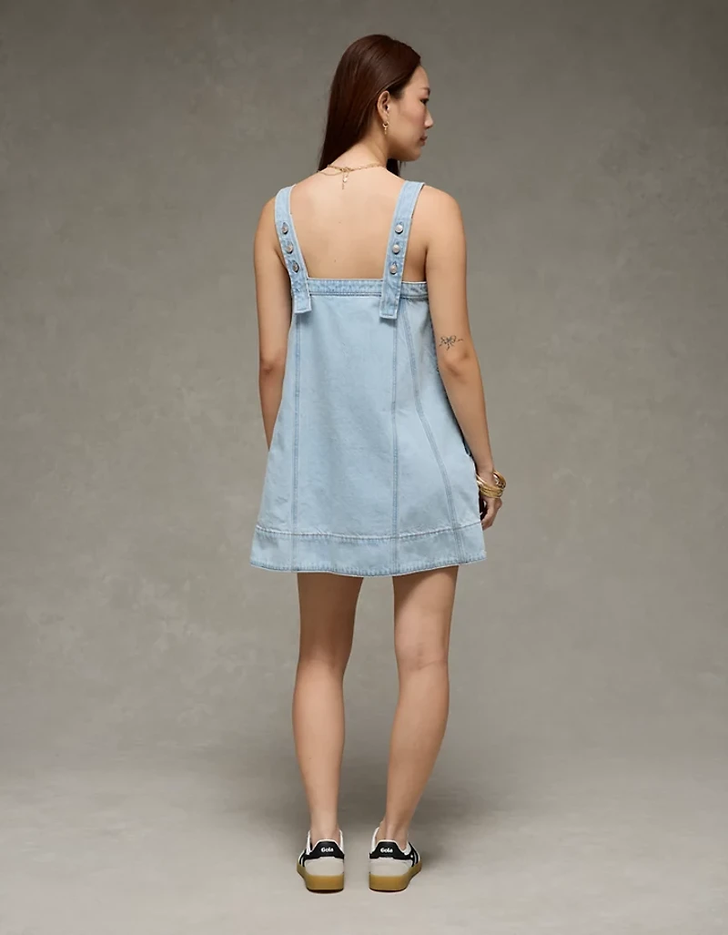 Robe tube en denim à encolure carrée AE