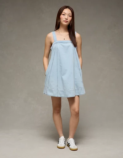 Robe tube en denim à encolure carrée AE