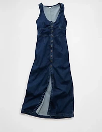 AE V-Neck Denim Maxi Dress