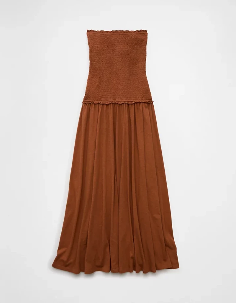 AE Sunchaser Knit Smocked Drop Waist Midi Dress