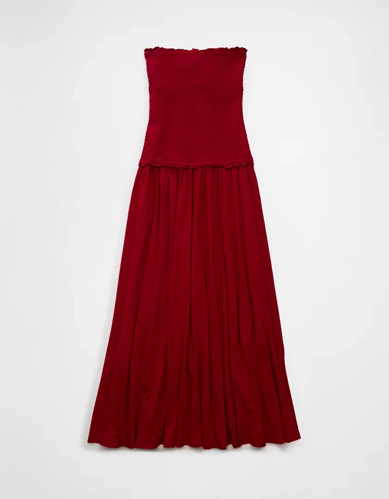 AE Sunchaser Knit Smocked Drop Waist Midi Dress