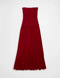 AE Sunchaser Knit Smocked Drop Waist Midi Dress