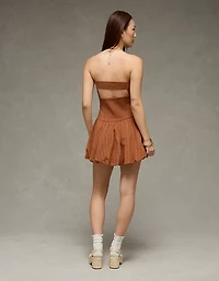 Robe boule sans bretelles à taille basse AE