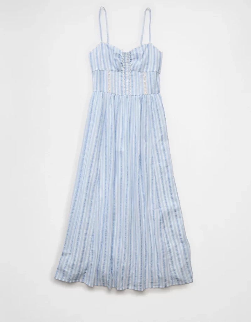 Robe mi-longue à boutons de style corset Catie AE