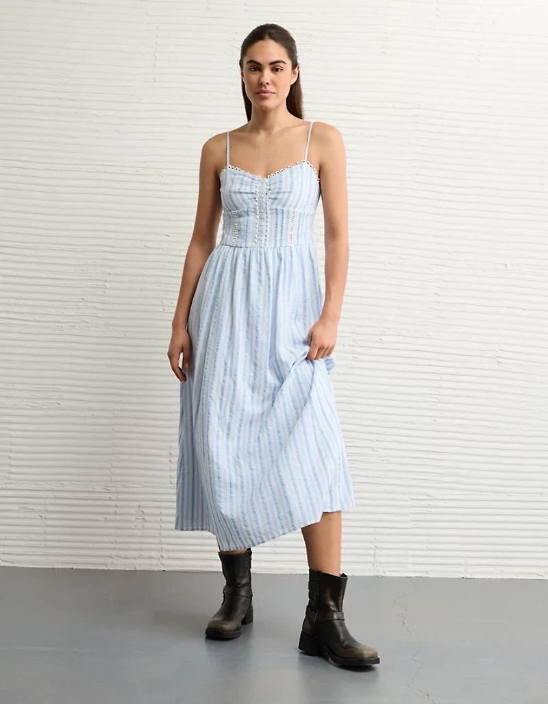 Robe mi-longue à boutons de style corset Catie AE