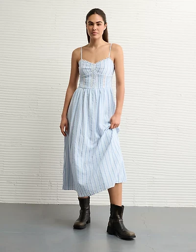 Robe mi-longue à boutons de style corset Catie AE