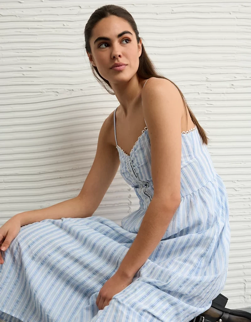 Robe mi-longue à boutons de style corset Catie AE