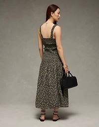 AE Catie Corset Smocked Floral Midi Dress