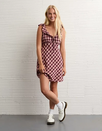AE Ruffle Tie-Front Mini Dress