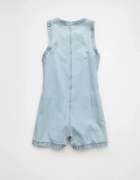 AE Crew Neck Button-Up Denim Romper