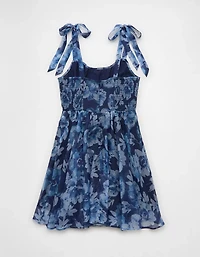 Minirobe à fleurs de style corset avec bretelles nouées AE