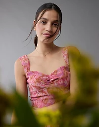 AE Floral Organza Maxi Skirt Set