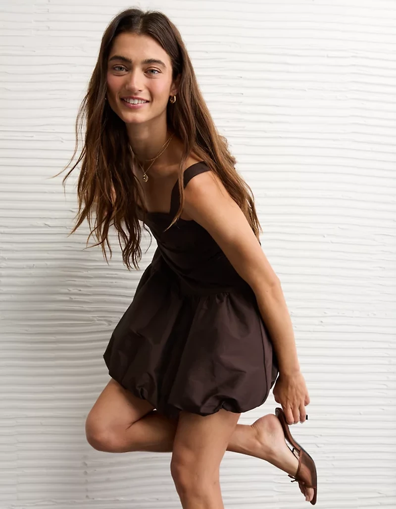 AE Corset Drop Waist Bubble Mini Dress