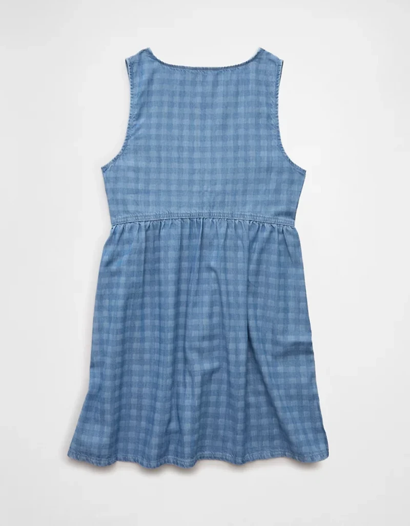 AE V-Neck Denim Striped Mini Shift Dress