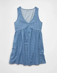 Minirobe fourreau rayée en denim à encolure V AE