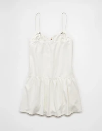 Minirobe boutonnée en denim à encolure V AE