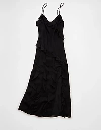 AE Asymmetrical Ruffle Maxi Slip Dress