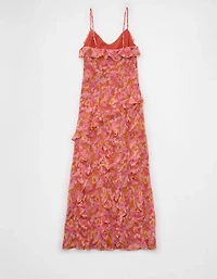 AE Asymmetrical Ruffle Maxi Slip Dress