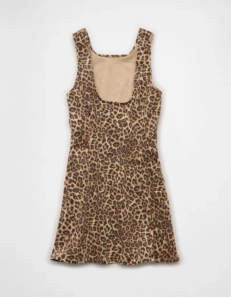AE Next Level Denim Leopard Mini Dress