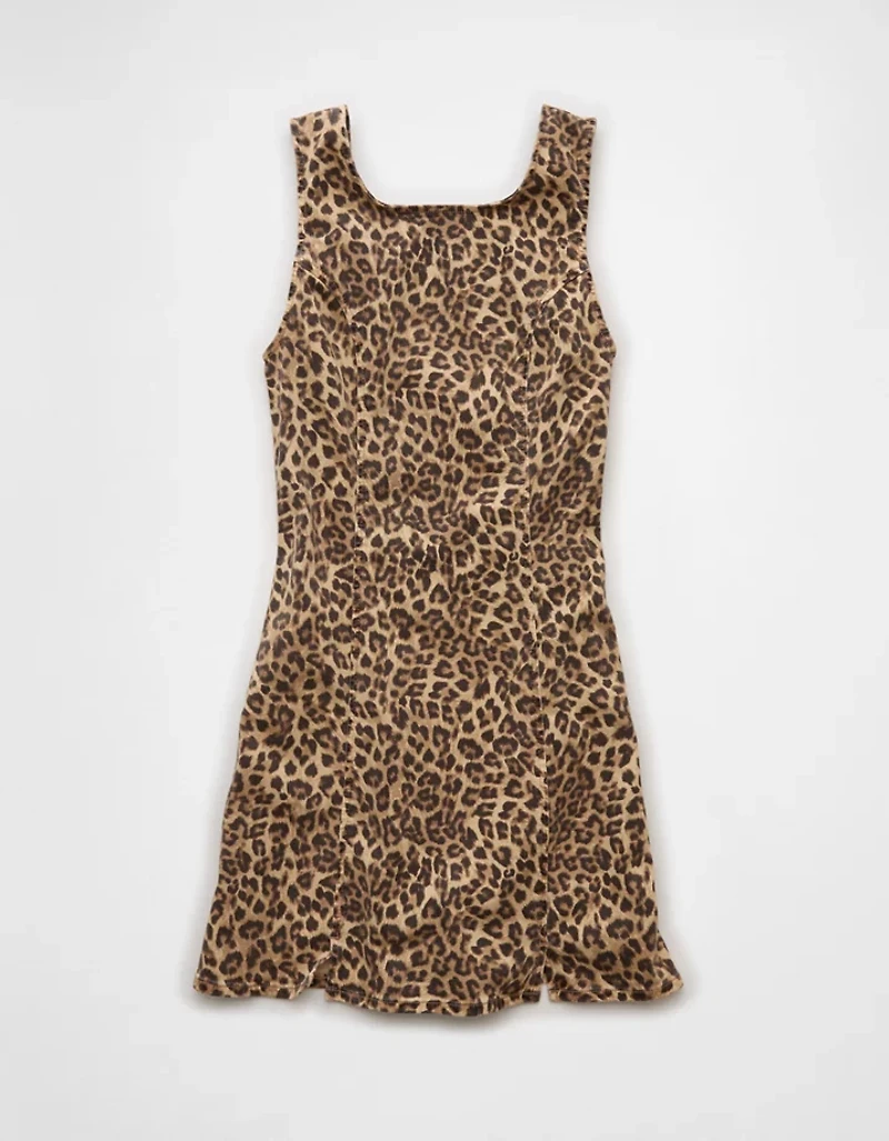 AE Next Level Denim Leopard Mini Dress