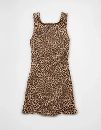 AE Next Level Denim Leopard Mini Dress