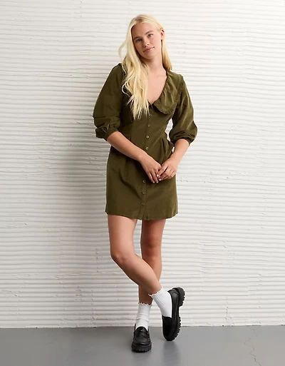 AE Button-Front Mini Dress
