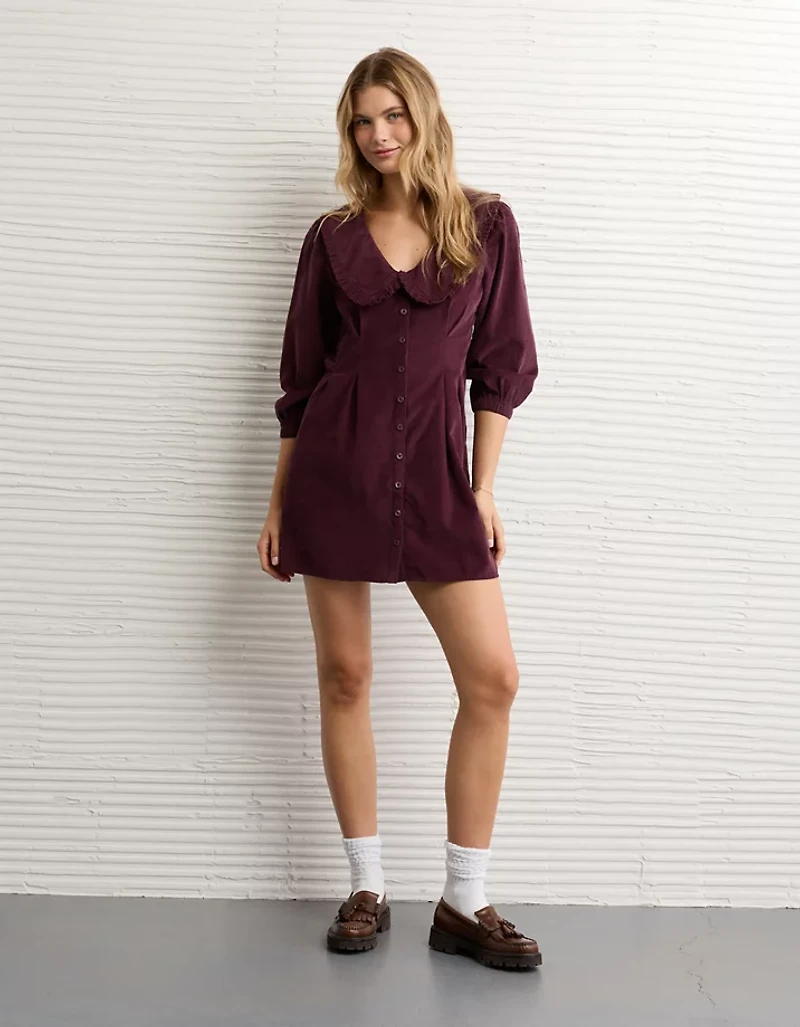 AE Button-Front Mini Dress
