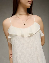 Minirobe à volants ourlet en pointes dentelle AE