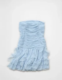 Minirobe à volants sans bretelles taille basse AE