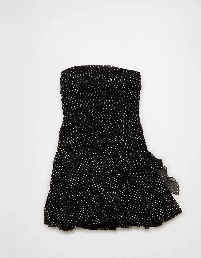 AE Strapless Drop Waist Ruffle Mini Dress