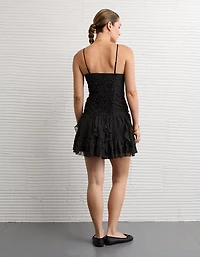 AE Strapless Drop Waist Ruffle Mini Dress