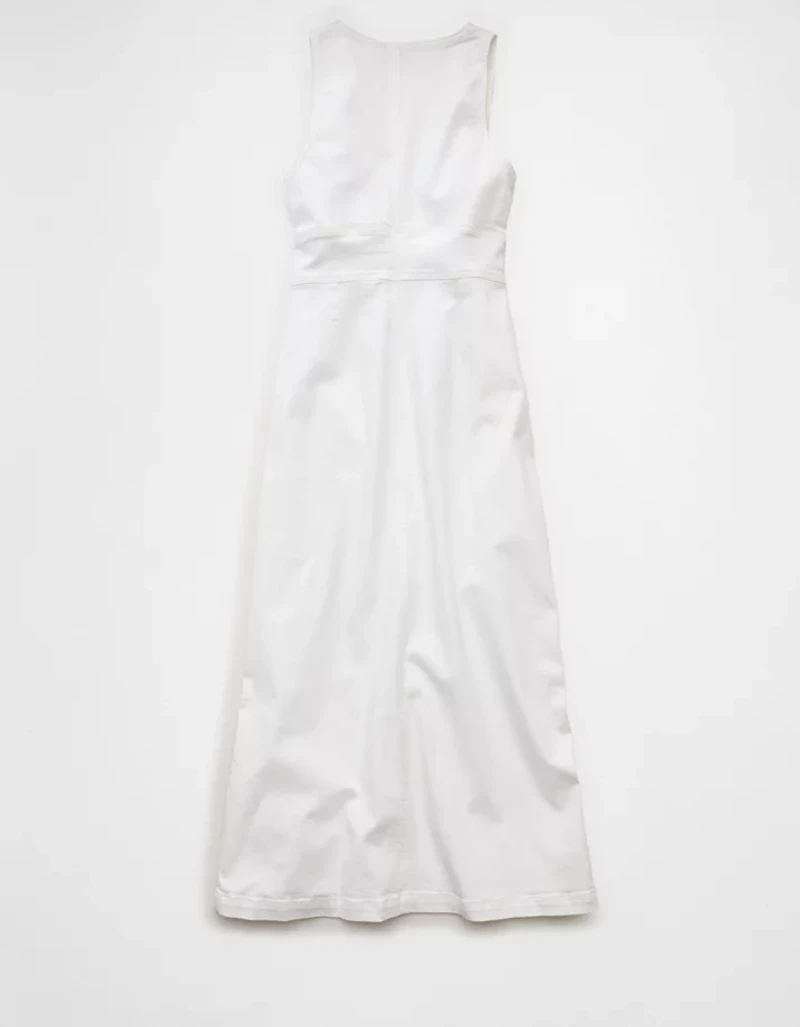 Robe longue en denim à encolure V AE