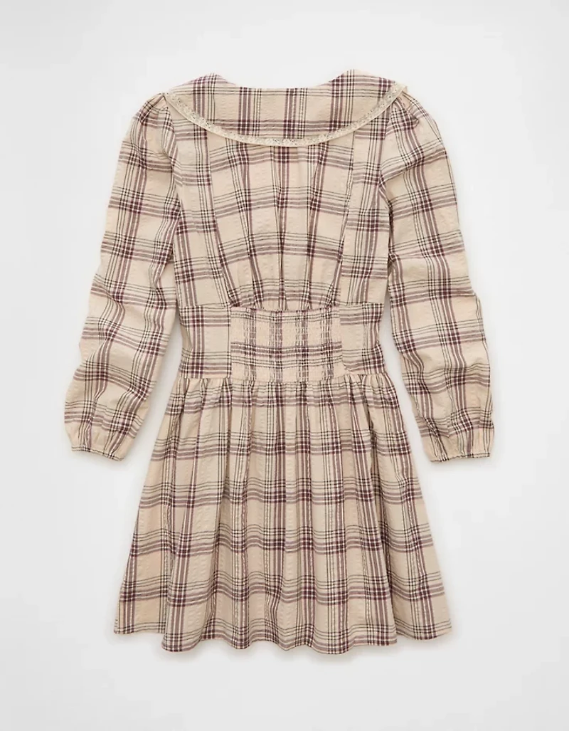 Minirobe à col avec dentelle manches longues AE