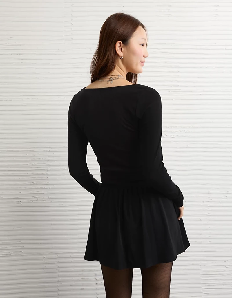 AE Pointelle Puff Sleeve Mini Dress