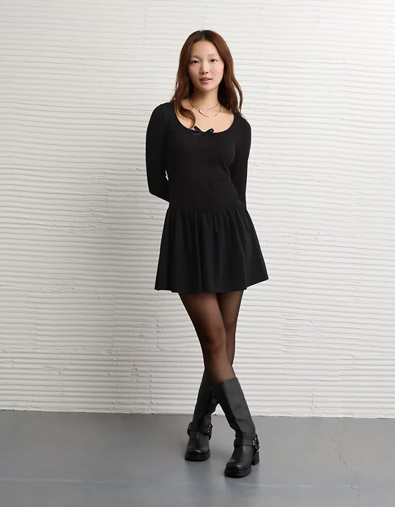 AE Pointelle Puff Sleeve Mini Dress