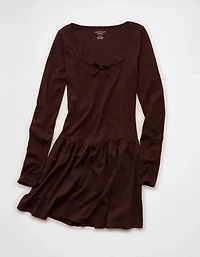 Minirobe à manches bouffantes en pointelle AE