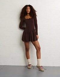 Minirobe à manches bouffantes en pointelle AE