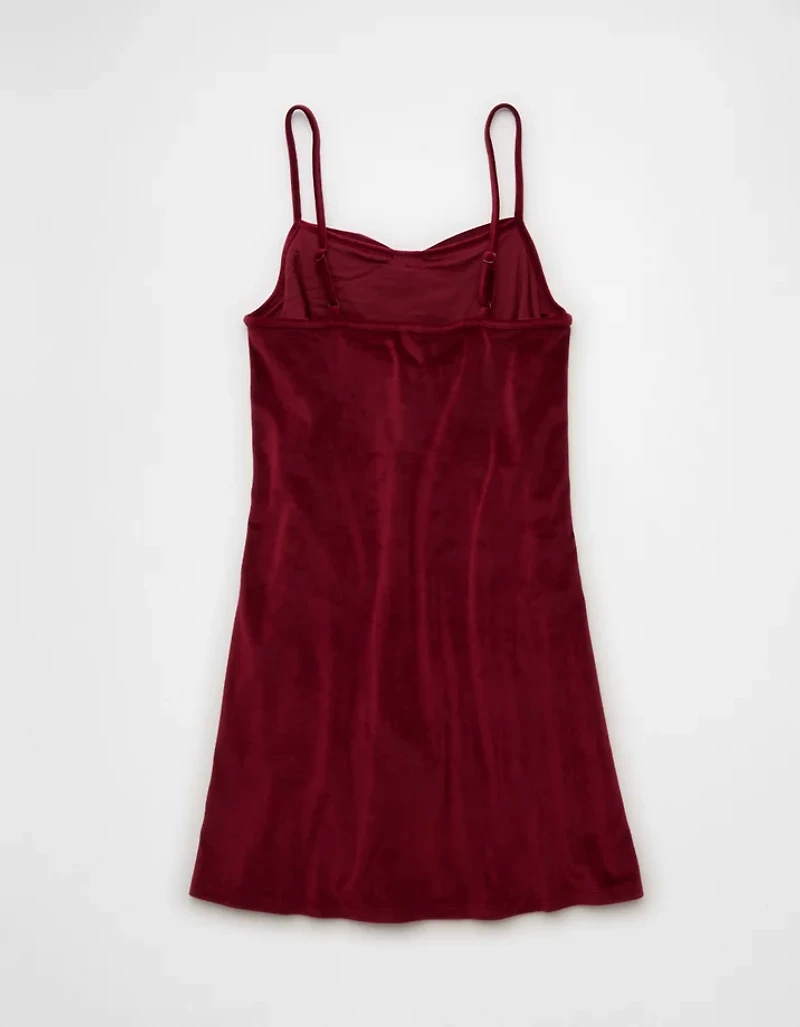AE Strapless Velvet Knit Bow-Front Mini Dress
