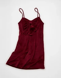 AE Strapless Velvet Knit Bow-Front Mini Dress