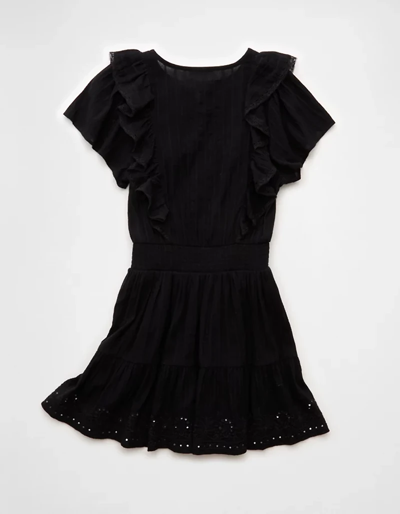 AE V-Neck Ruffle Mini Dress